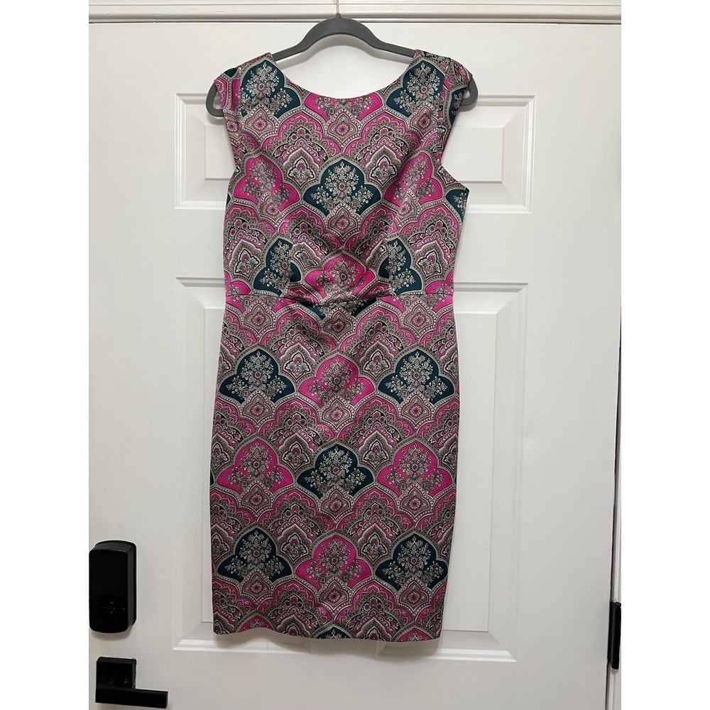 The Limited Sheath Lined Dress Floral Abstract Modern Knee Length Size 6